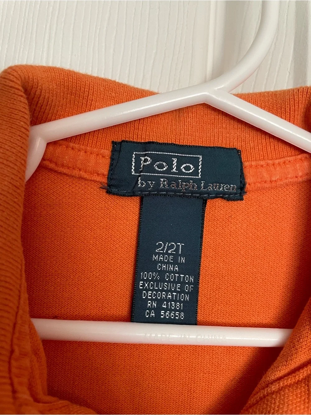 Ralph Lauren Kids size 2T Orange Polo Short Sleeve Shirt with Yellow Pony